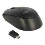 DELOCK ασύρματο ποντίκι 12526, Οπτικό, USB-C receiver, 3-button, μαύρο - Image 2