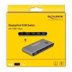 DELOCK DisplayPort KVM switch 18646 με 4x θύρες USB 5Gbps, 8K/30Hz, γκρι - Image 4