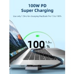CABLETIME καλώδιο USB-C CT-CMCML-AG1, γωνιακό, 100W 20Gbps 4K, 1m, μαύρο - Image 2