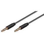 GOOBAY καλώδιο ήχου 3.5mm 63832, 4 pin stereo, copper, 3m, μαύρο