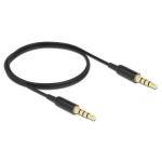 DELOCK καλώδιο 3.5mm 66075, CTIA, 32AWG, 0.5m, μαύρο