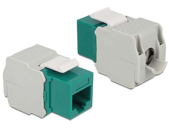 86349 DELOCK Keystone module RJ45 86349, Cat 6 UTP, πράσινο - Image 1