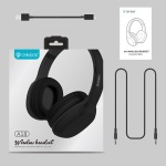 CELEBRAT Bluetooth headphones A18-BK, wireless & wired, μαύρο - Image 3