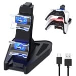Βάση φόρτισης gamepad AK286C για 2x PS5 DualSense, μαύρη - Image 2