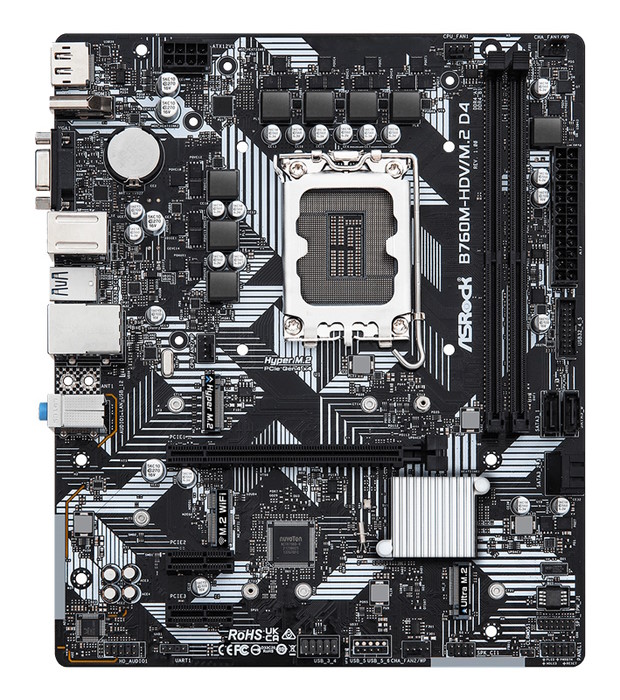 B760M-HDV-M.2D4 ASROCK μητρική B760M-HDV/M.2 D4, 2x DDR4, s1700, USB 3.2 Gen1, mATX - Image 1