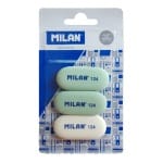 MILAN γόμα 124 BMM9203MP, παραλληλόγραμη 50 x 23 x 6mm, σετ 3τμχ