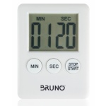 BRUNO χρονόμετρο & αντίστροφη μέτρηση BRN-0063, LCD, με μαγνήτη, λευκό