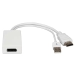 POWERTECH αντάπτορας HDMI σε DisplayPort CAB-H162, USB, 4K, λευκός