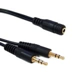 POWERTECH καλώδιο 3.5mm σε 2x 3.5mm CAB-J028, 0.20m, μαύρο