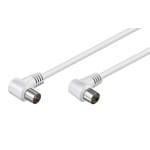 POWERTECH καλώδιο κεραίας RF αρσενικό - RF θηλυκό CAB-V024, γωνιακό, λευκό, 3m