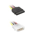 POWERTECH καλώδιο SATA 15pin (F) σε IDE 4pin (M) CAB-W011, 15cm