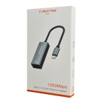 CABLETIME αντάπτορας δικτύου CT-CML1000, USB-C, 1000Mbps Ethernet, γκρι - Image 4