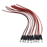 FOLKSAFE καλώδιο FS-DCPIGTAIL-M με αρσενικό βύσμα 5.5x2.1mm, 10τμχ