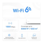 MERCUSYS Mesh Wi-Fi 6 System Halo H70X, 1.8Gbps Dual Band, 3τμχ, V. 1.20 - Image 2