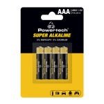 POWERTECH αλκαλικές μπαταρίες Super Alkaline PT-1213, AAA, 1.5V, 4τμχ