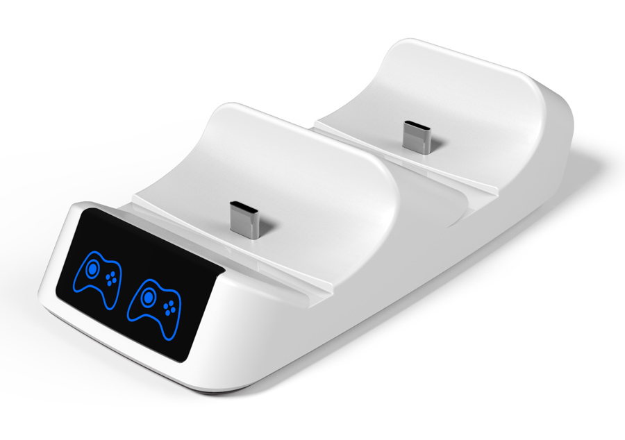 RR-0019 ROAR βάση φόρτισης gamepad RR-0019 για 2x PS5 DualSense, λευκή - Image 1