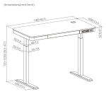 BRATECK ηλεκτρικό γραφείο S08-22DSWW με συρτάρι, 118x60x72~120cm, μαύρο - Image 8
