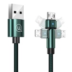USAMS καλώδιο Micro USB σε USB SJ478, περιστρεφόμενο, 2A, 1m, πράσινο