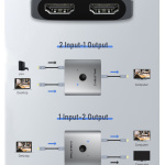 CABLETIME HDMI switch CT-HS4K, 2 σε 1, 4K, bidirectional, γκρι - Image 2