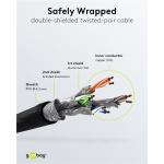 GOOBAY καλώδιο δικτύου 91572, CAT 7 S/FTP, copper, 10Gbps, 0.25m, μαύρο - Image 4