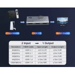 CABLETIME HDMI switch CT-HS8K2-AG, 2 σε 1, 8K/60Hz, 4K/120Hz, γκρι - Image 9