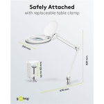 GOOBAY μεγεθυντικός φακός 60361 με σφιγκτήρα, LED, 3 διόπτρες, λευκός - Image 8