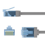GOOBAY καλώδιο δικτύου 74219, CAT 6A U/UTP, slim, copper, 500MHz, 0.15m, γκρι - Image 7