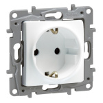 LEGRAND πρίζα 2Π+Γ 764529, ασφαλείας, λευκή