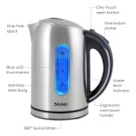 BRUNO ηλεκτρικός βραστήρας BRN-0028, 2200W, 1.7lt, βάση 360°, LED - Image 4