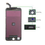 TIANMA High Copy LCD iPhone 6G Plus, Camera-Sensor ring, ear mesh, Black
