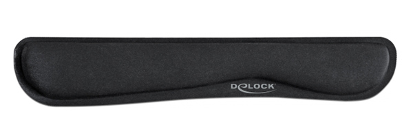 12558 DELOCK στήριγμα καρπού για πληκτρολόγιο/laptop 12558, 20x85x465mm, μαύρο - Image 1