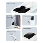 USAMS power bank US-CD212 με καλώδια, 4x έξοδοι, 20000mAh, 20W, λευκό - Image 2