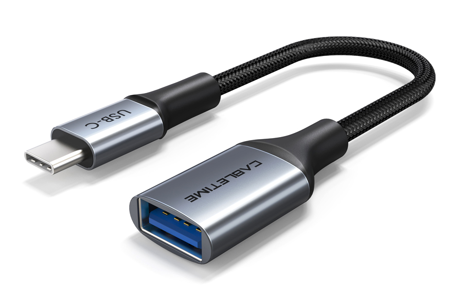 5210131038178 CABLETIME καλώδιο USB-C σε USB CMAF3, 1.5A, 5Gbps, 0.15m, μαύρο - Image 1