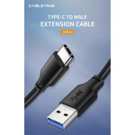 CABLETIME καλώδιο USB-C σε USB CMAMN, 3A, 5Gbps, 0.25m, μαύρο - Image 4