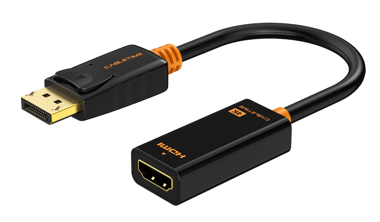 5210131038987 CABLETIME αντάπτορας DisplayPort σε HDMI CT-01G4K, 4K, μαύρος - Image 1