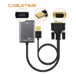 CABLETIME αντάπτορας HDMI σε VGA CT-VGAH με USB, 1080p, 0.15m, μαύρος - Image 3