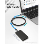 CABLETIME καλώδιο USB-C CMCM100W, 100W PD, 480Mbps, 1.5m, μαύρο - Image 3