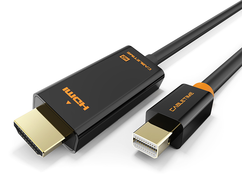 5210131109045 CABLETIME καλώδιο mini DisplayPort σε HDMI CT-AV588-03G, 1080p/60Hz, 1.8m, μαύρο - Image 1