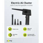 GOOBAY ηλεκτρικό air duster 61667, LED οθόνη, 46.8W, 2000mAh, μαύρο - Image 3