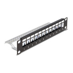 DELOCK Keystone patch panel 66874, 10"/1U, 12x ports, μαύρο