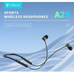CELEBRAT earphones A29 με μαγνήτη, Bluetooth, 10mm, 80mAh, μαύρα - Image 5
