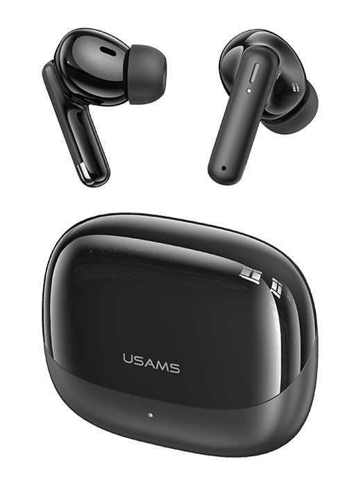 BHUIF01 USAMS earphones με θήκη φόρτισης IF27, TWS, Φ13mm, 25/250mAh, μαύρα - Image 1