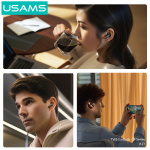 USAMS earphones με θήκη φόρτισης IF27, TWS, Φ13mm, 25/250mAh, λευκά - Image 5