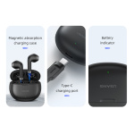 USAMS earphones με θήκη φόρτισης US-YO17, True Wireless, Φ13mm, μωβ - Image 5