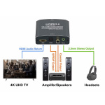 POWERTECH HDMI audio extractor CAB-H181, 4K/60Hz, γκρι - Image 2