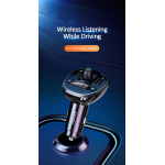 USAMS FM transmitter με οθόνη US-CC115, 2x USB, SD card, 3.4A, μαύρο - Image 3