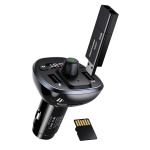 USAMS FM transmitter με οθόνη US-CC115, 2x USB, SD card, 3.4A, μαύρο - Image 2