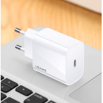 USAMS φορτιστής τοίχου US-CC118, 1x type-C, PD3.0 20W 3A, λευκός - Image 3