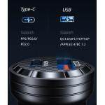 USAMS φορτιστής αυτοκινήτου US-CC175, USB & USB-C, 45W, QC & PD, μωβ - Image 4