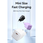 USAMS φορτιστής τοίχου US-CC186, USB-C θύρα εξόδου, 30W PD, λευκός - Image 2